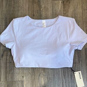 Cropped top with built in bra size medium brand new